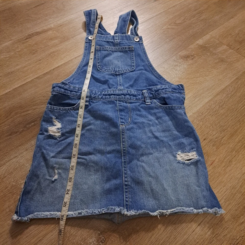 The Children's Place Blue Denim Dress Pockets Kids Overalls Size 8